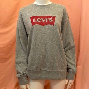 LEVI'S CrewNeck Sweatshirt, Medium, Gray